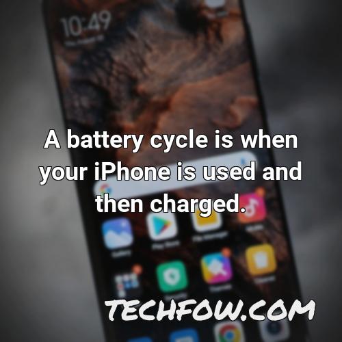 a battery cycle is when your iphone is used and then charged