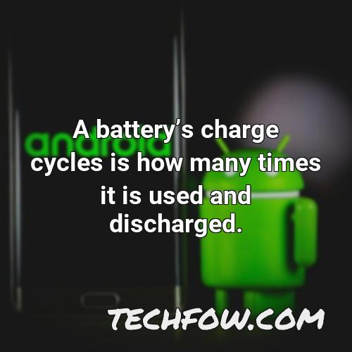 a batterys charge cycles is how many times it is used and discharged