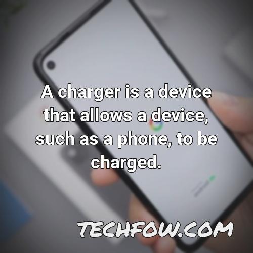 a charger is a device that allows a device such as a phone to be charged