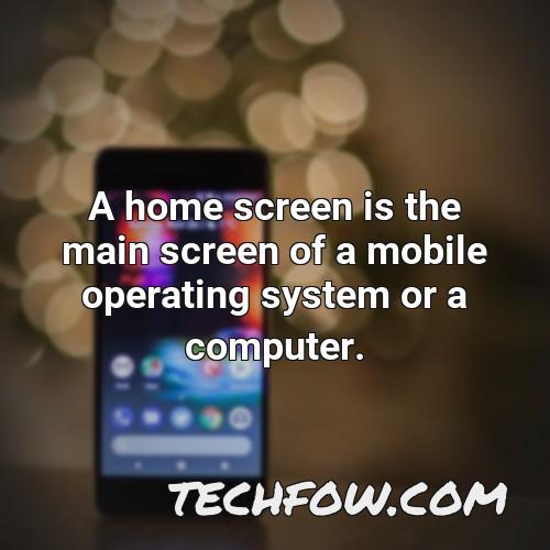 a home screen is the main screen of a mobile operating system or a computer 1