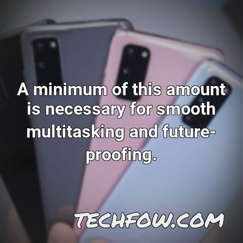 a minimum of this amount is necessary for smooth multitasking and future proofing