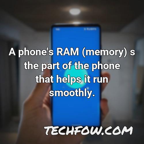 a phone s ram memory s the part of the phone that helps it run smoothly