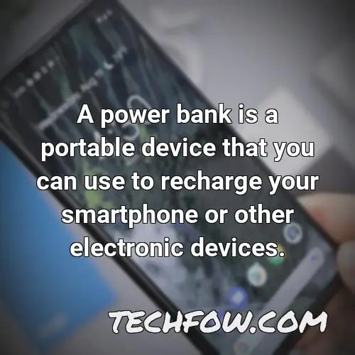 a power bank is a portable device that you can use to recharge your smartphone or other electronic devices