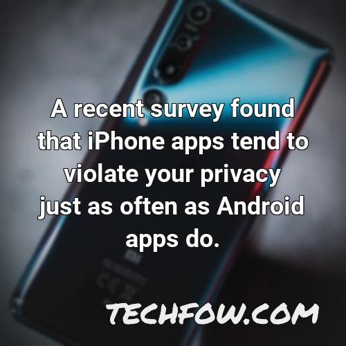 a recent survey found that iphone apps tend to violate your privacy just as often as android apps do