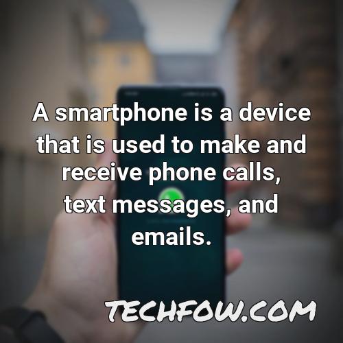 a smartphone is a device that is used to make and receive phone calls text messages and emails