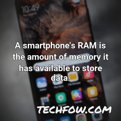 a smartphone s ram is the amount of memory it has available to store data