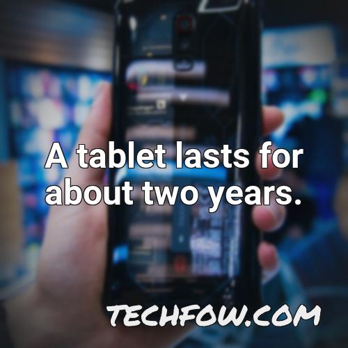 a tablet lasts for about two years