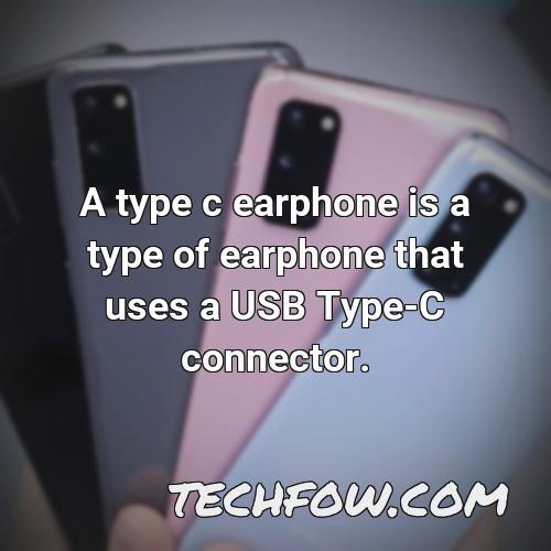 a type c earphone is a type of earphone that uses a usb type c connector