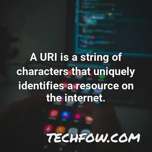 a uri is a string of characters that uniquely identifies a resource on the internet