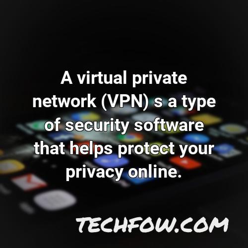 a virtual private network vpn s a type of security software that helps protect your privacy online