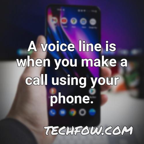a voice line is when you make a call using your phone