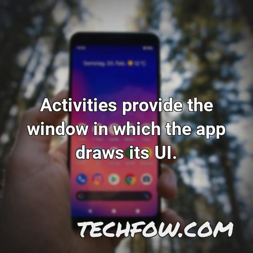 activities provide the window in which the app draws its ui
