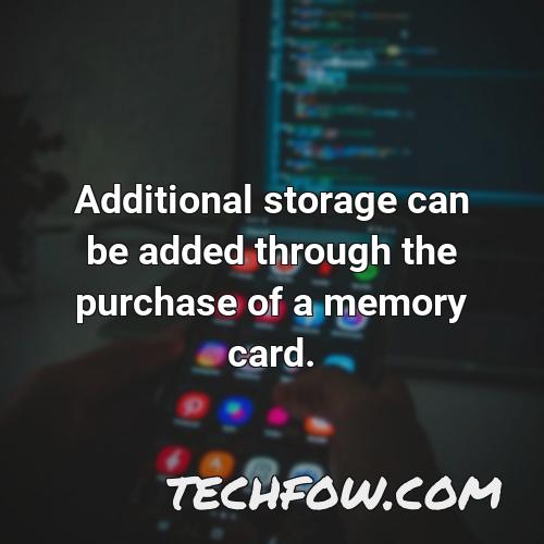 additional storage can be added through the purchase of a memory card
