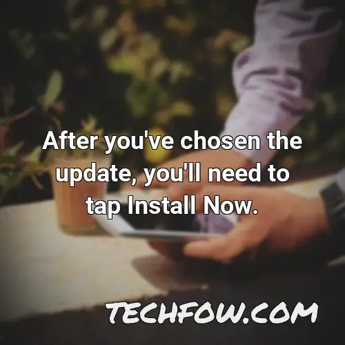 after you ve chosen the update you ll need to tap install now