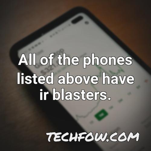 all of the phones listed above have ir blasters
