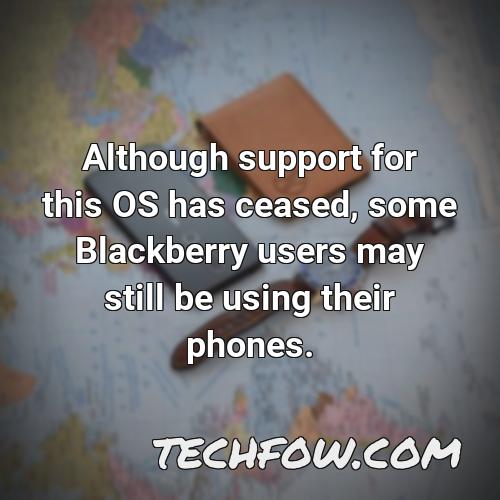 although support for this os has ceased some blackberry users may still be using their phones