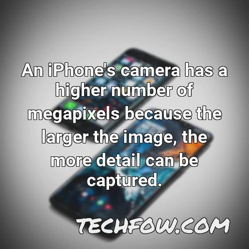 an iphone s camera has a higher number of megapixels because the larger the image the more detail can be captured
