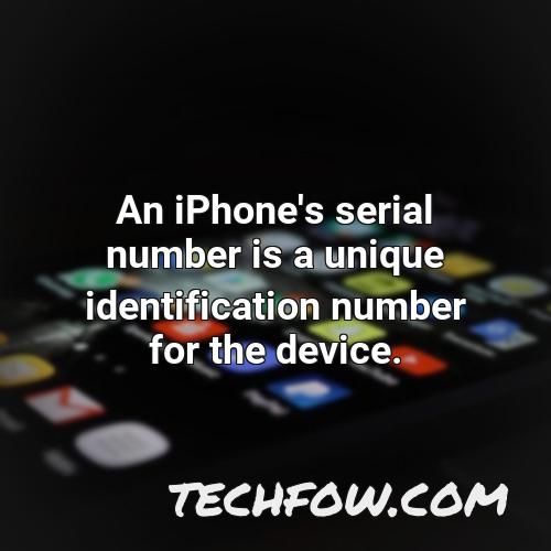 an iphone s serial number is a unique identification number for the device