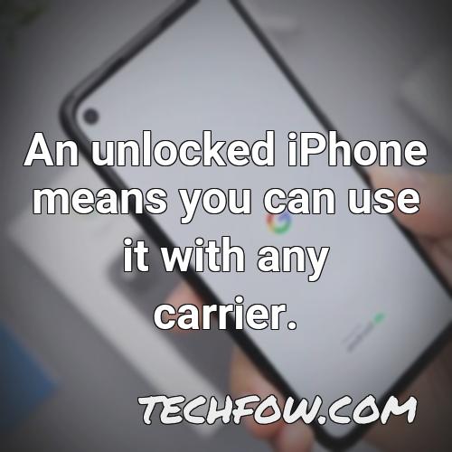 an unlocked iphone means you can use it with any carrier