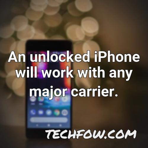 an unlocked iphone will work with any major carrier