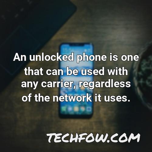 an unlocked phone is one that can be used with any carrier regardless of the network it uses