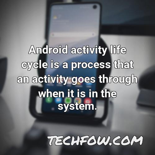 android activity life cycle is a process that an activity goes through when it is in the system
