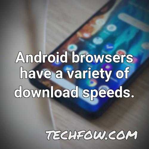 android browsers have a variety of download speeds