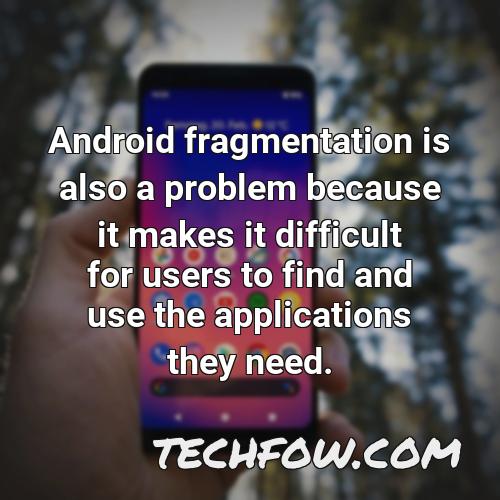 android fragmentation is also a problem because it makes it difficult for users to find and use the applications they need