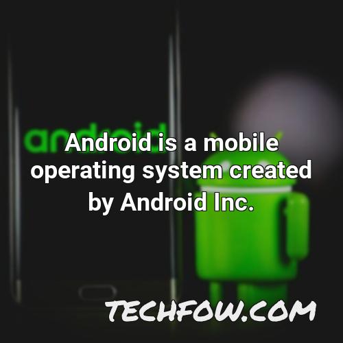android is a mobile operating system created by android inc 2