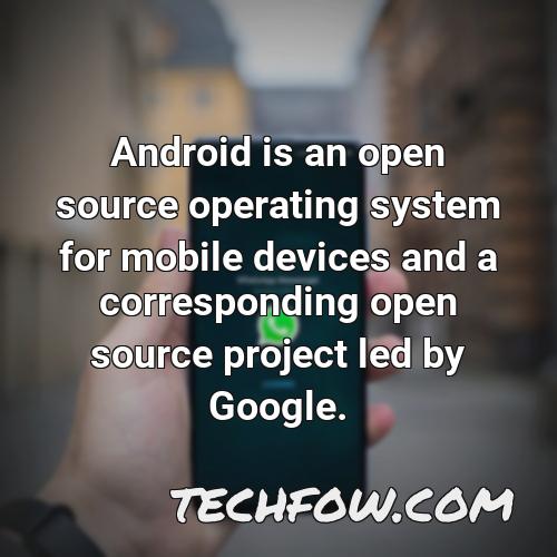 android is an open source operating system for mobile devices and a corresponding open source project led by google 1