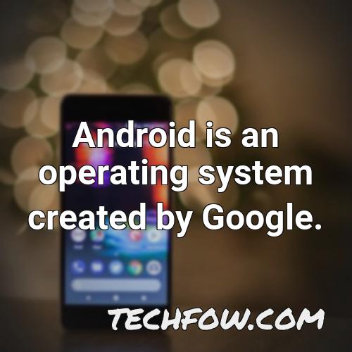 android is an operating system created by google