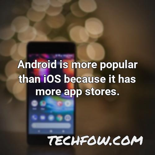 android is more popular than ios because it has more app stores