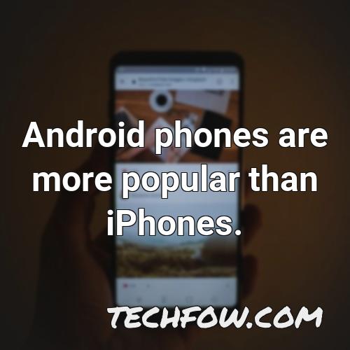 android phones are more popular than iphones