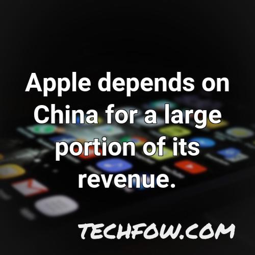 apple depends on china for a large portion of its revenue