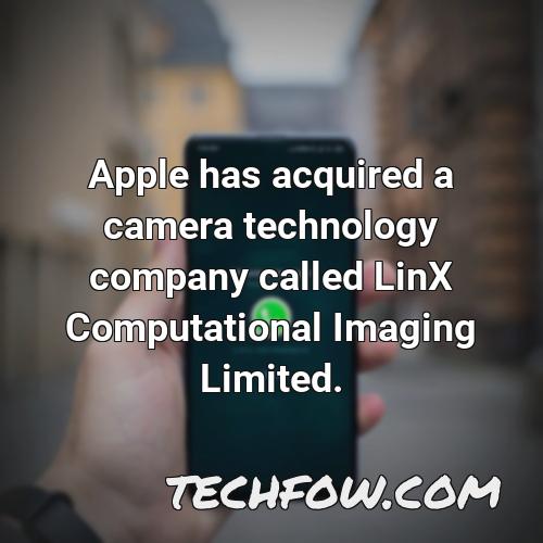 apple has acquired a camera technology company called linx computational imaging limited