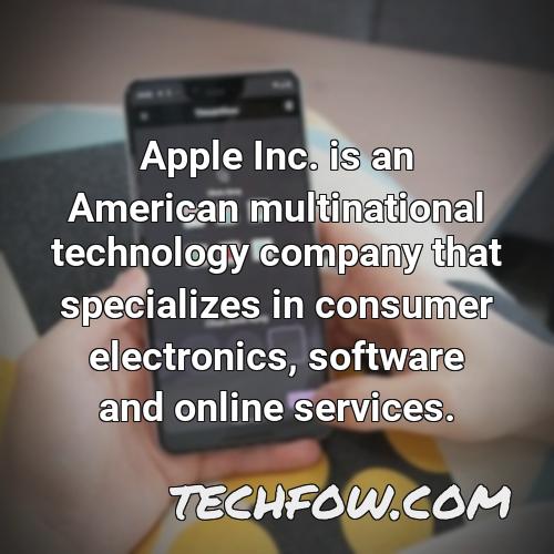 apple inc is an american multinational technology company that specializes in consumer electronics software and online services 2