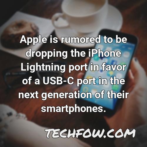 apple is rumored to be dropping the iphone lightning port in favor of a usb c port in the next generation of their smartphones