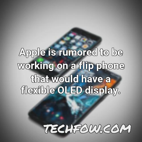 apple is rumored to be working on a flip phone that would have a flexible oled display