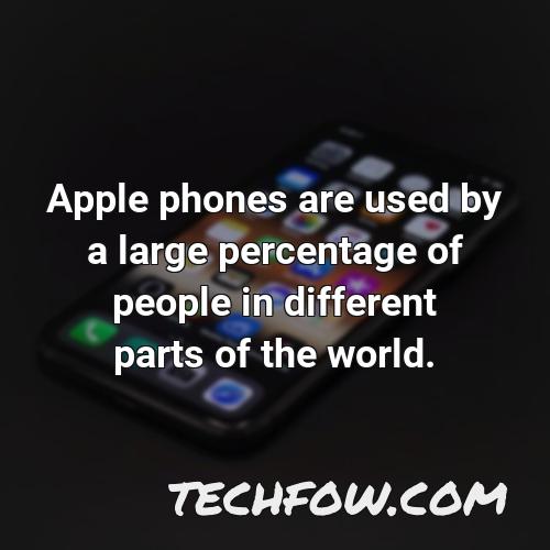 apple phones are used by a large percentage of people in different parts of the world