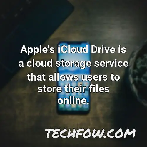 apple s icloud drive is a cloud storage service that allows users to store their files online