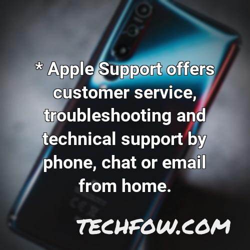 apple support offers customer service troubleshooting and technical support by phone chat or email from home