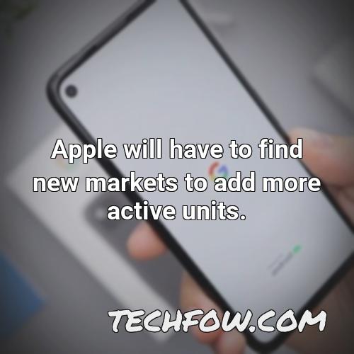apple will have to find new markets to add more active units