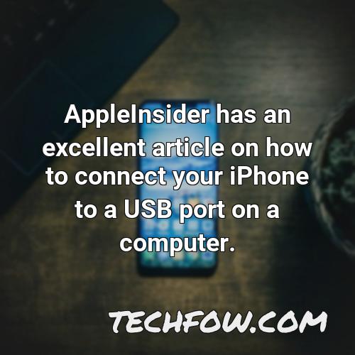 appleinsider has an excellent article on how to connect your iphone to a usb port on a computer