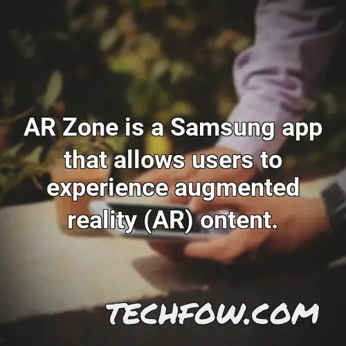 ar zone is a samsung app that allows users to experience augmented reality ar ontent