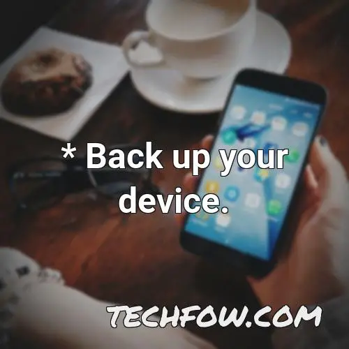 back up your device