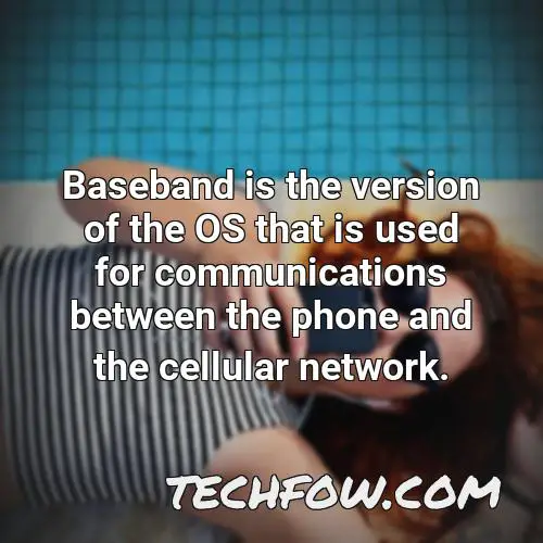 baseband is the version of the os that is used for communications between the phone and the cellular network