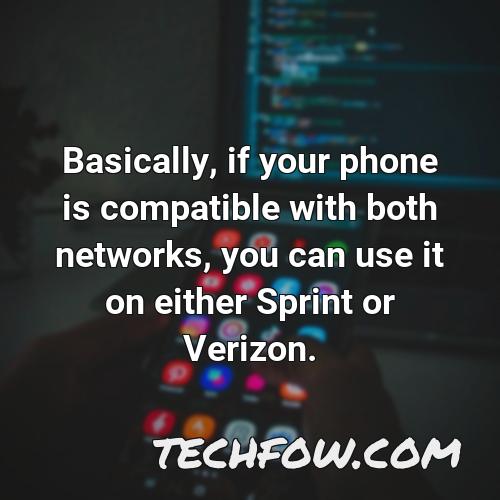 basically if your phone is compatible with both networks you can use it on either sprint or verizon