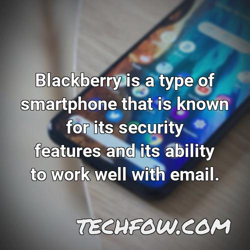 blackberry is a type of smartphone that is known for its security features and its ability to work well with email