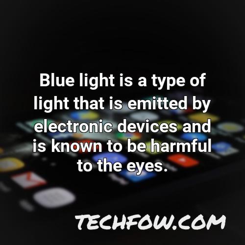 blue light is a type of light that is emitted by electronic devices and is known to be harmful to the eyes
