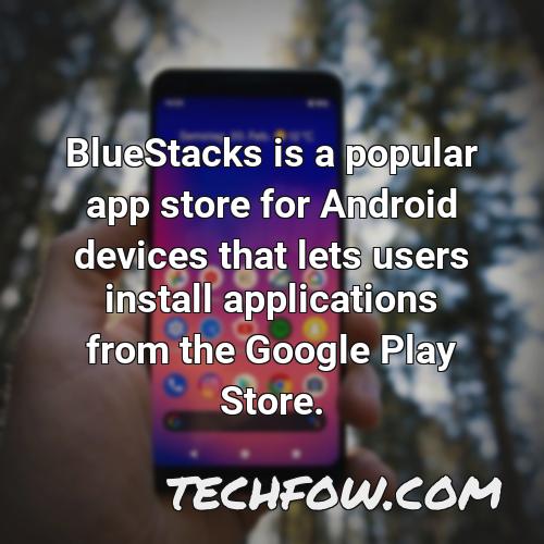 bluestacks is a popular app store for android devices that lets users install applications from the google play store
